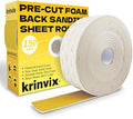 Pre-Cut Foam Back Sanding Sheets Roll, 4.5" x 27 Yards - 200 Perforated Sheets, 150 Grit Flexible Hand Sanding Paper for Wood, Metal, Auto Body, Paint, Curved Surface