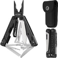 PERWIN Multitool, 20-in-1 Stainless Steel Multi Tools Pliers with Nylon Sheath, Safe Locking, Professional Multi-Tool for Survival, Camping and Hunting, Black