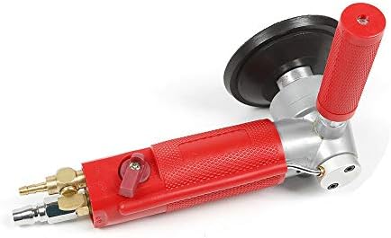 Air Wet Stone Polisher 4-Inch Pneumatic Air Wet Stone Grinder Polisher 4300RPM Granite Marble Stone Wet Air Sander Polisher Water Mill Pneumatic Polishing Tool (4300RPM, 4'' Polishing Disc)