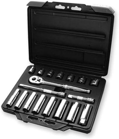 Pro-Grade 18-Piece 3/8-Inch Drive Metric Mechanics Tool Set, 19308 | Dyna Drive Technology Maximizes Torque and Helps Prevent Fastener Rounding
