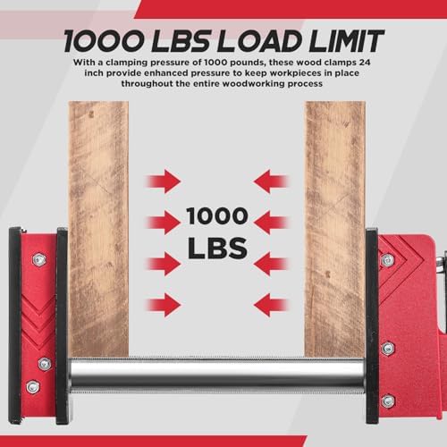 4 Pcs 24 Inch Heavy Duty Parallel Clamps Set for Woodworking Parallel Jaw Bar Clamps Carbon Steel for Woodworker Tools Metalworking DIY Projects, 1000 Lbs Load Limit