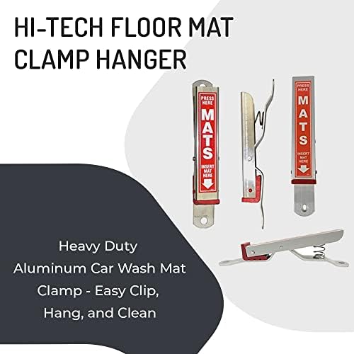 HI-TECH Car Wash Mat Clamps – Heavy-Duty Floor Mat Holders for Cleaning & Drying – Rust-Resistant Aluminum – Mountable – Holds All Mats – Purple, 1 Pack