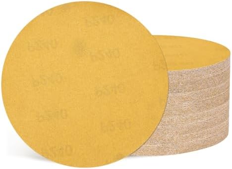 50Pcs Sanding Discs 5In 240Grit Hook and Loop Sandpapers Yellow