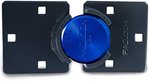 PACLOCK's UCS-7A/770 Hasp and Puck Kit, High Performance 6-Pin Cylinder, One Lock Keyed to a Number U-Pick! w/ 2 Keys, Blue Anodized Aluminum, Double Coated Grey Hasp