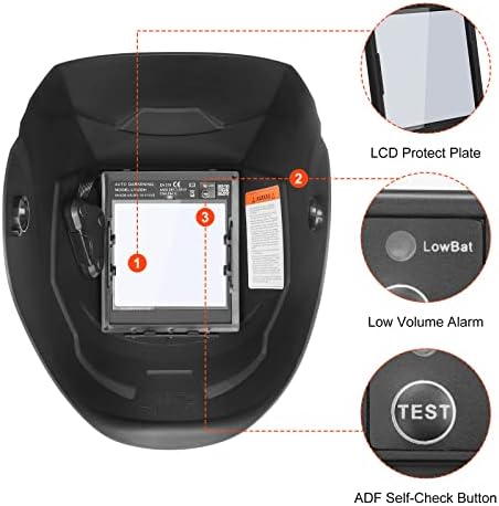 Welding Helmet Auto Darkening Welder Mask 3.94" X 3.66" Large View True Color Solar Powered with Adjustable Shade Range 4/5-9/9-13 and 4 Arc Sensor for TIG MIG ARC Hood