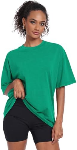 Womens Vintage Oversized T Shirts Acid Washed Baggy Cotton Tee Workout Gym Shirts Boyfriend Short Sleeve Tops