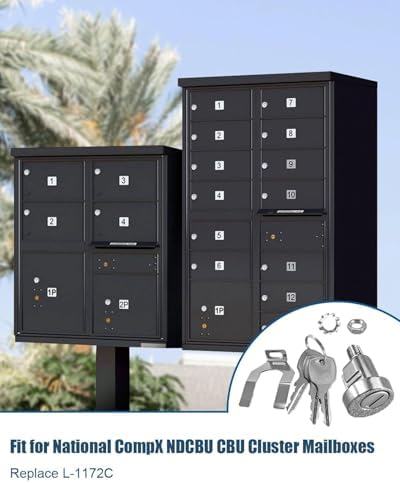 L-1172C National Mailbox Lock with 3 Keys, 10-Pack | Compatible with National USPS-L-1172C C9100 CompX NDCBU CBU Cluster Mailboxes, Clockwise