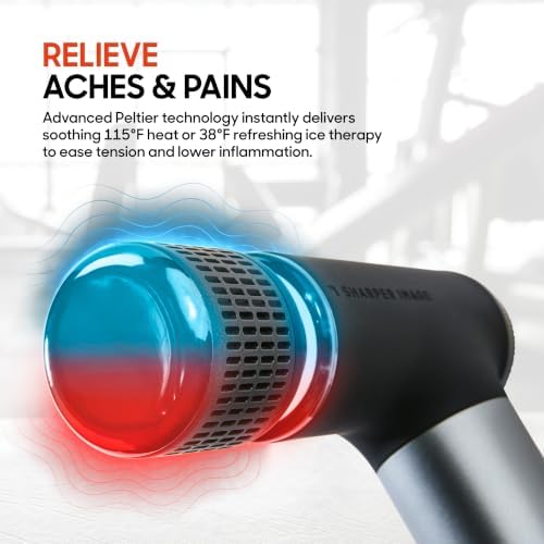 Sharper Image Powerboost Compact Heat & Cold Therapy Percussion Massage Gun