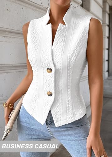 Mina Self Women's Sleeveless Sweater Vest,Knit Stretchy Dressy Casual Top