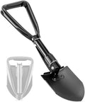 Folding Shovel - 24'' Lightweight Digging Shovel High Carbon Steel Portable Digging Trowels for Outdoor Camping Backpacking Hiking Car EmergencHome Garden (Dark Black