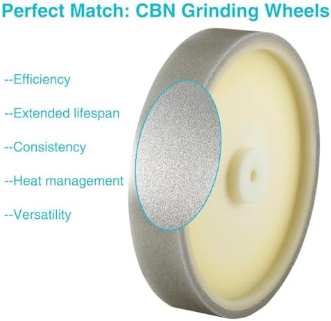 CBN Grinding Wheel for Sharpening, 10 Inches Diameter, 12mm Arbor Fitment, Tormek Compatible (200 Grit)