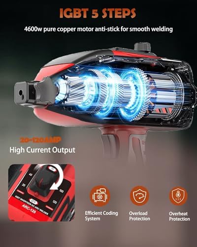 Portable Hand held Welding Machine for Metal, 20-120A 110V Electric Welding Machine with IGBT Inverter 5 Variable Current Adjustment, ARC Welder Gun, With 30 Pcs 3/32" Wire Rods