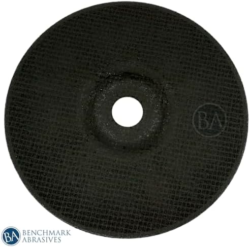 Benchmark Abrasives 7" Aluminum Oxide Pro Depressed Center Grinding Wheel, 1/4" Thick, 7/8" Arbor for Cutting Grinding Stock Removal on Metal, Steel, Cast Iron - 25 Pack