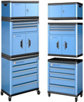 LARBANKE 8 Drawer Rolling Tool Chest with Locks&360° Wheels,Tool Cabinet with Multifunctional Countertop,Tool Chest with Connection Rods,Can Be Used as 3 Individual Units or Combine a Large One