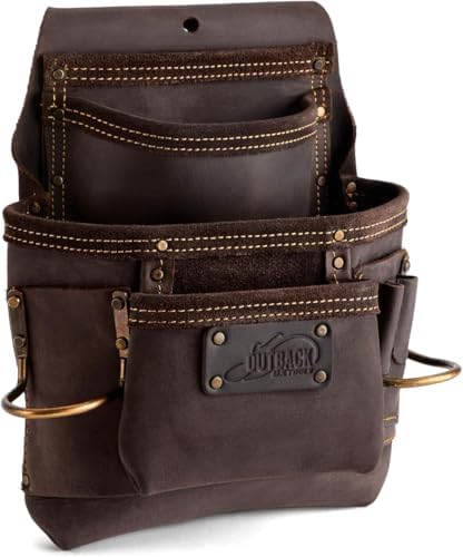 Ox Pro Full Grain Leather Tool Pouches - Made with Double Stitching and Rivet Reinforced Pockets