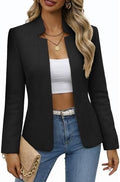 Mina Self 2026 Fall Women's Open Front Tweed Blazer,Plaid Fitted Jacket
