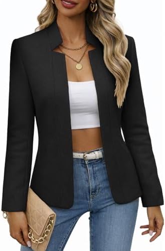 Mina Self 2026 Fall Women's Open Front Tweed Blazer,Plaid Fitted Jacket