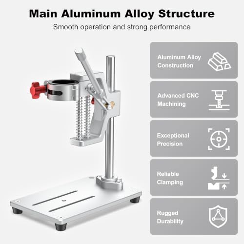Mini Rotary Tool Workstation Stand, Rotary Tool Drill Press & Tool Holder - 1.5 Inch Depth & 360° Rotation - Ideal for Drilling Perpendicular, Bottle neck cutting, small processing and DIY