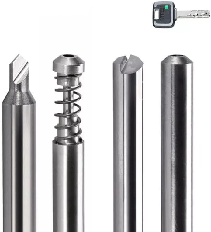 4Pcs Key Milling Cutter in Carbide Key Machine Dimple Keys Drill Bits for MUL-T-L Fit with Manual Key Cutting Machine