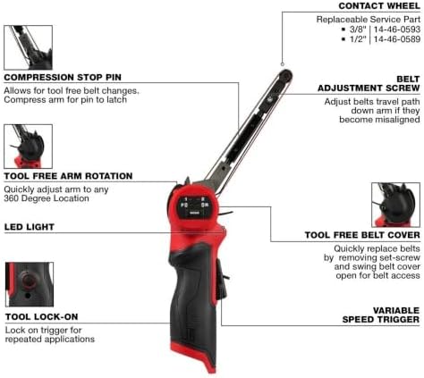 2482-20 for Milwaukee M12 12V 1/2" X 18" Cordless Bandfile - Bare Tool