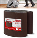 8 inch x 19 inch 36 Grit Sanding Belts, 12 Pack, EZ 8 Drum Sander Sandpaper Rolls for Woodworking and Floor Polishing, Aluminum Oxide Sander Sleeves