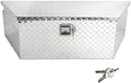 BLACKHORSE-RACING 39" Aluminum Diamond Plate Trailer Tongue Box, Silver | Heavy Duty Aluminum Tongue Tool Box Secure Storage Tool Box Organizer for Trailers, ATVs, RVs, and Truck Beds-39"x12"x16.5"