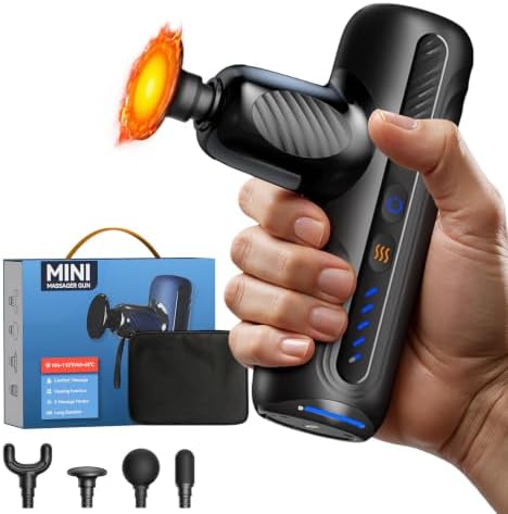 Massage Gun with Heat Therapy, Deep Tissue Mini Muscle Massager