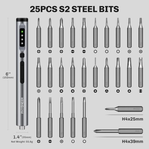 Mini Electric Screwdriver, 25-in-1 Precision Power Screwdriver Set