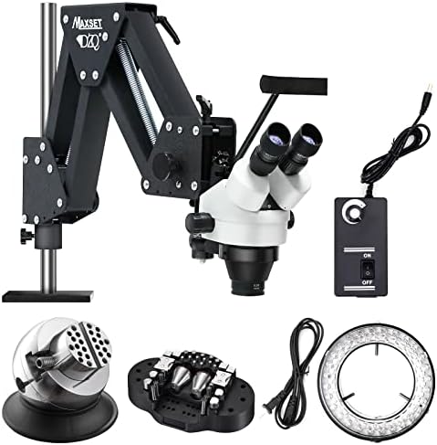 DZQ Jewelers Microscope with Ball Vise 7X-45X Micro Inlaid Mirror