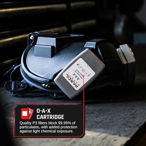WF-100 Full-Face Welding Respirator – 2 x 4.25" Shade 9 Lens for Welding, Dual P3 Cartridges, Flip-Up Helmet, Compatible with 3M & Honeywell