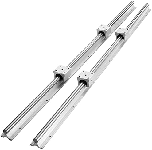 VEVOR Linear Rail Slide SBR20-800mm 2 PCS and 4 PCS SBR20UU Slide Blocks Linear Guide Rail and Bearings Kit for Automated Machines DIY Project CNC Router Machines