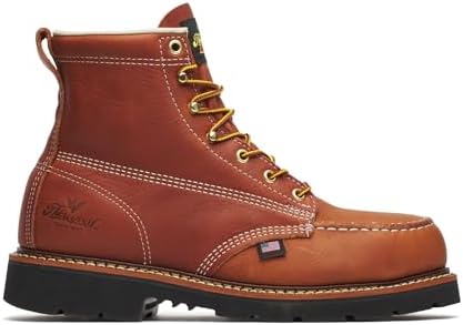 Thorogood American Heritage 6" Steel Safety Moc Toe Work Boot for Men, Durable Leather, Slip-Resistant Outsole, ASTM Rated