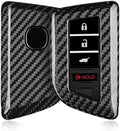 T-carbon Key Fob Cover Fits Acura MDX 2024 4 Buttons Smart Remote Keyless Accessories,Glass Fiber Key Case Protector Compatible with Acura Integra RDX RLX NSX ILX TLX TLX-L CDX 2022-2025 with Keychain