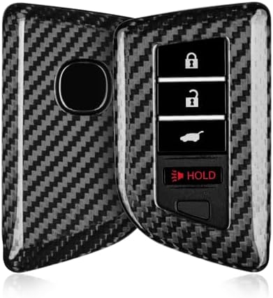 T-carbon Key Fob Cover Fits Acura MDX 2024 4 Buttons Smart Remote Keyless Accessories,Glass Fiber Key Case Protector Compatible with Acura Integra RDX RLX NSX ILX TLX TLX-L CDX 2022-2025 with Keychain