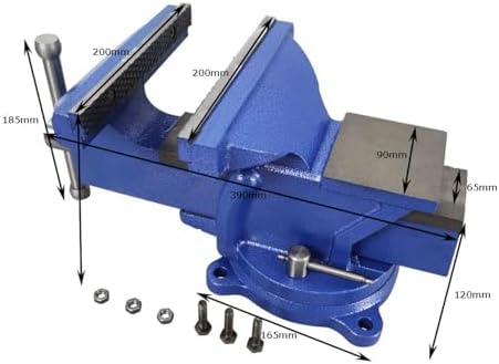 8 Inch Milling Machine Vise Bench Clamp Vise with 360°Flexible Swivel Locking Base High Precision Milling Machine Bench Vise Industrial Grade Vise