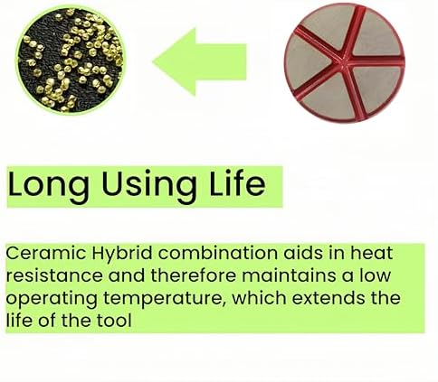 Hybrid Ceramic Transitional Diamond Polishing Pucks for Concrete Terrazzo Floor, 3 Inch Hook and Loop Aggressive Floor Grinding Discs, 400# 9PCS