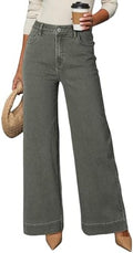 Dokotoo Women's Casual High Waisted Jeans Stretch Wide Leg Loose Denim Pant