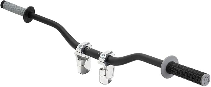Tusk 2" Pivoting Bar Risers for Motorcycle & Dirt Bike – 7/8" Clamp to 7/8" or 1-1/8" Handlebars – Universal Fit, Silver
