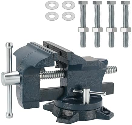 4.5" Heavy Duty Bench Vise with 270° Swivel Locking Base Desktop Clamp - Durable Ductile Iron Design