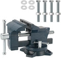 4.5" Heavy Duty Bench Vise with 270° Swivel Locking Base Desktop Clamp - Durable Ductile Iron Design