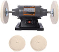 Bench Buffer Polisher – Heavy-Duty 3450 RPM Benchtop Buffing Machine for Jewelry, Metal, Knives, Wood & Jade, 370W Power Grinder with Dual Buffing Wheels & Cast Iron Base (8-Inch)