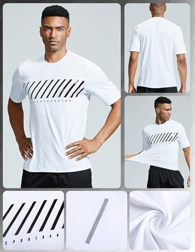 Liberty Imports 5 Pack Men's Active Quick Dry Crew Neck T Shirts