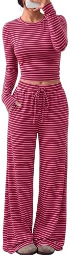 Trendy Queen Women's 2 Piece 2026 Fall Fashion Lounge Set with Pockets