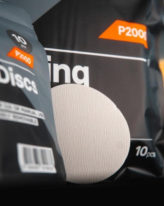 CARPRO Sanding Discs - Silicon Carbide Sanding Foam Pads, Remove Paint Defects While Keeping OEM Appearance, Wet or Dry Sanding - P2000 - (5" Pack of 10)