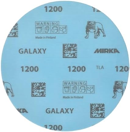 Mirka Galaxy Sandpaper 6 inch Grit 1200 Hook & Loop 50 Discs