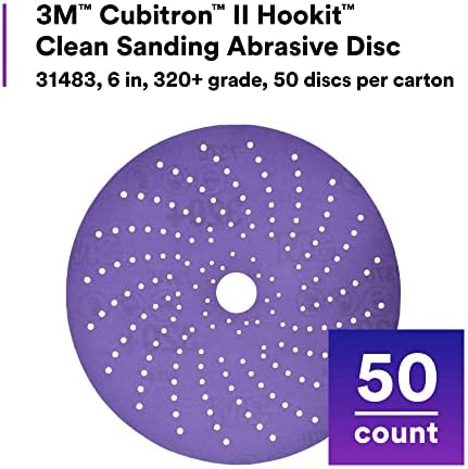 3M Cubitron II Hookit Clean Sanding Abrasive Disc, 737U, 31483, 6 in, 320+