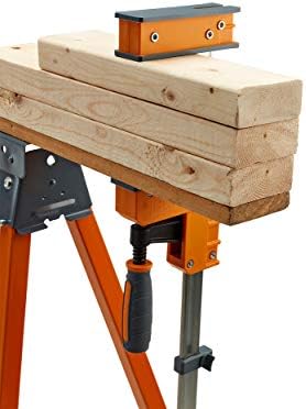 Bora 4-Piece Parallel Clamp Set 571550I & Wood Organizer and Lumber Storage Metal Rack with 6-Level Wall Mount – Indoor and Outdoor Use, In Orange | PBR-001
