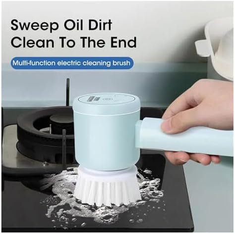Electric Spin Scrubber, Cordless Cleaning Brush with 5 Heads