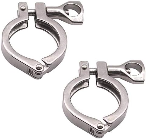 DERNORD Stainless Steel 304 Single Pin Heavy Duty Tri Clamp with Wing Nut for Ferrule TC 1.5'' (Pack of 2)