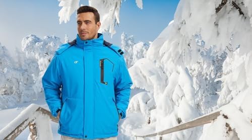 QPNGRP Mens Waterproof Ski Snowboard Jacket Winter Windproof Snow Coat